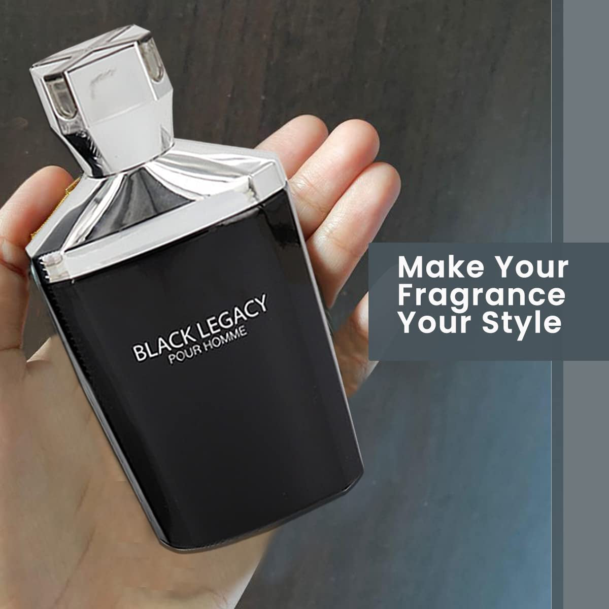 Black Legacy Pour Homme Eau De Toilette for Men (3.4 Fl Oz / 100ml) with Sandalwood, Lavender & Bergamot Notes - Long Lasting and Luxury Fragrance