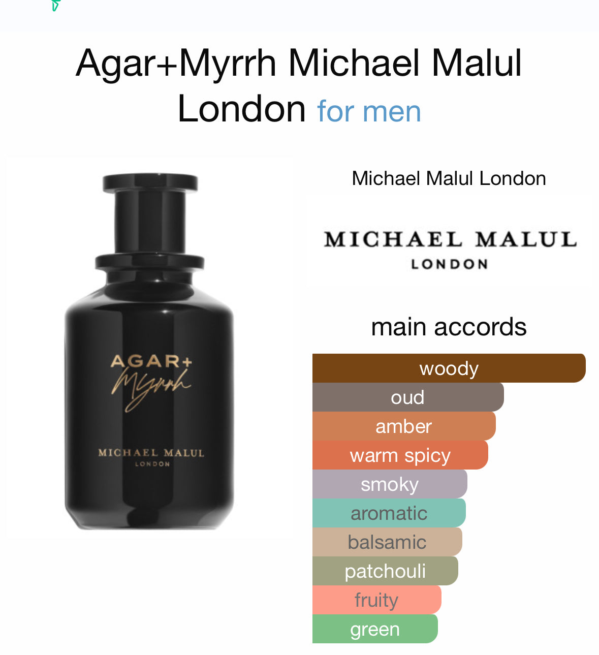 Michael Malul Agar + Myrrh by Michael Malul Eau De Parfum Spray (Unisex)
