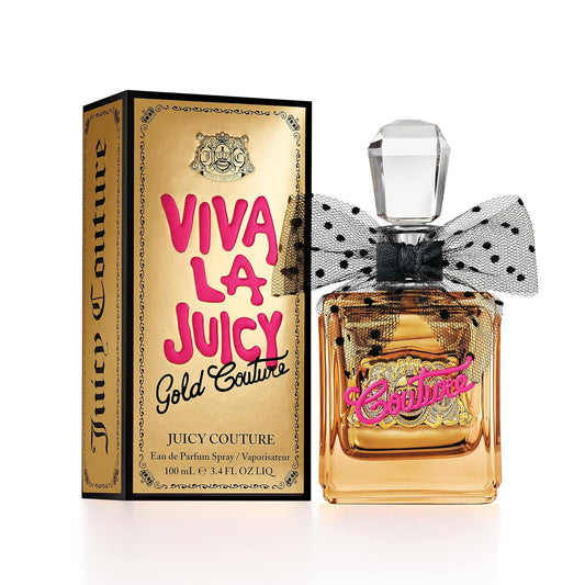 , Viva La Juicy Gold Eau De Parfum, Women's Perfume with Notes of Luscious Berry, Jasmine Sambac & Vanilla Cream - Fruity & Sweet Perfume for Women, EDP Spray, 3.4 Fl Oz
