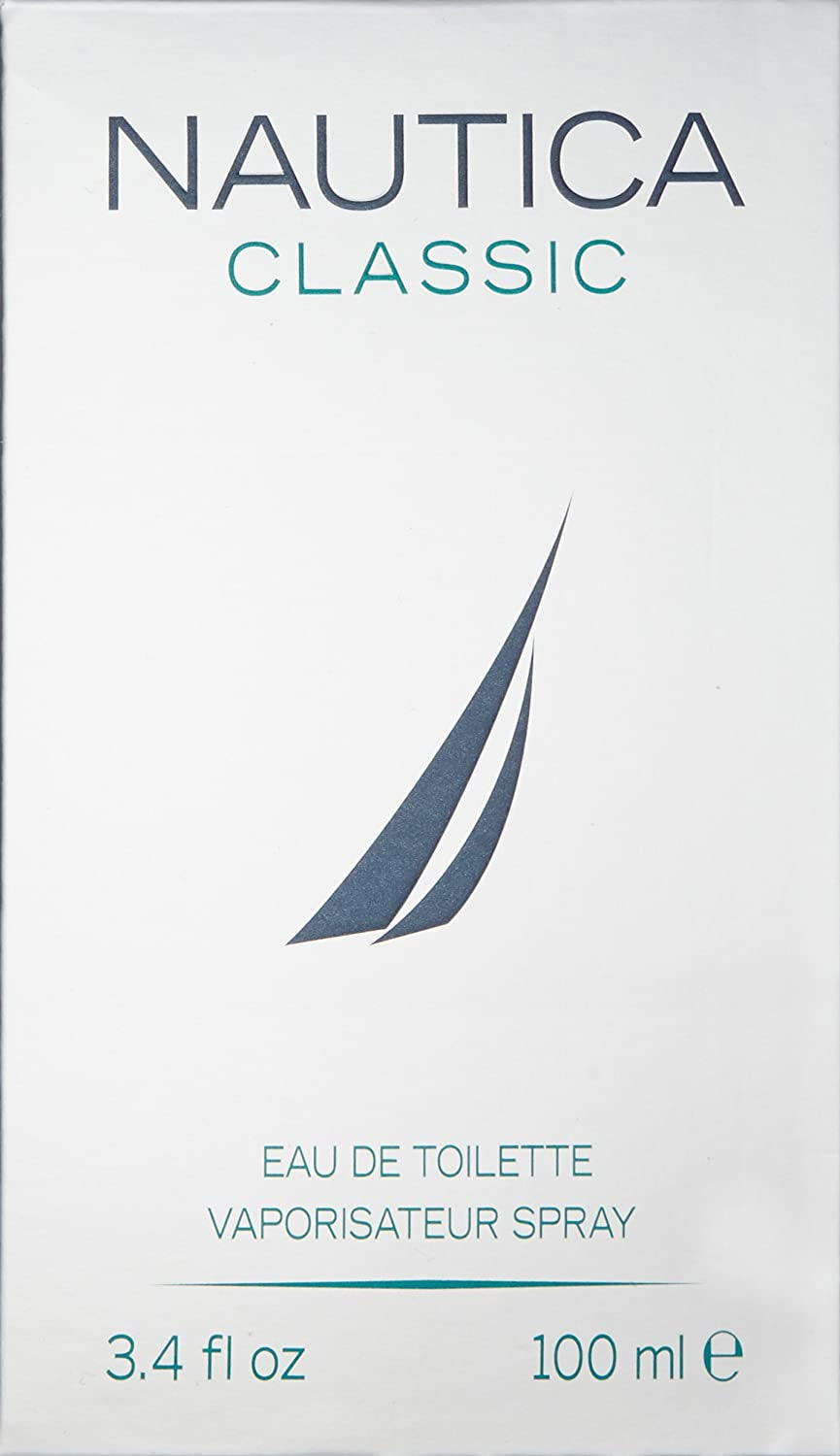 Nautica Classic Eau de Toilette for Men - Citrusy and Earthy Scent - Aromatic Notes of Bergamot, Jasmine, and Musk - Great for Everyday Wear - 3.4 Fl Oz