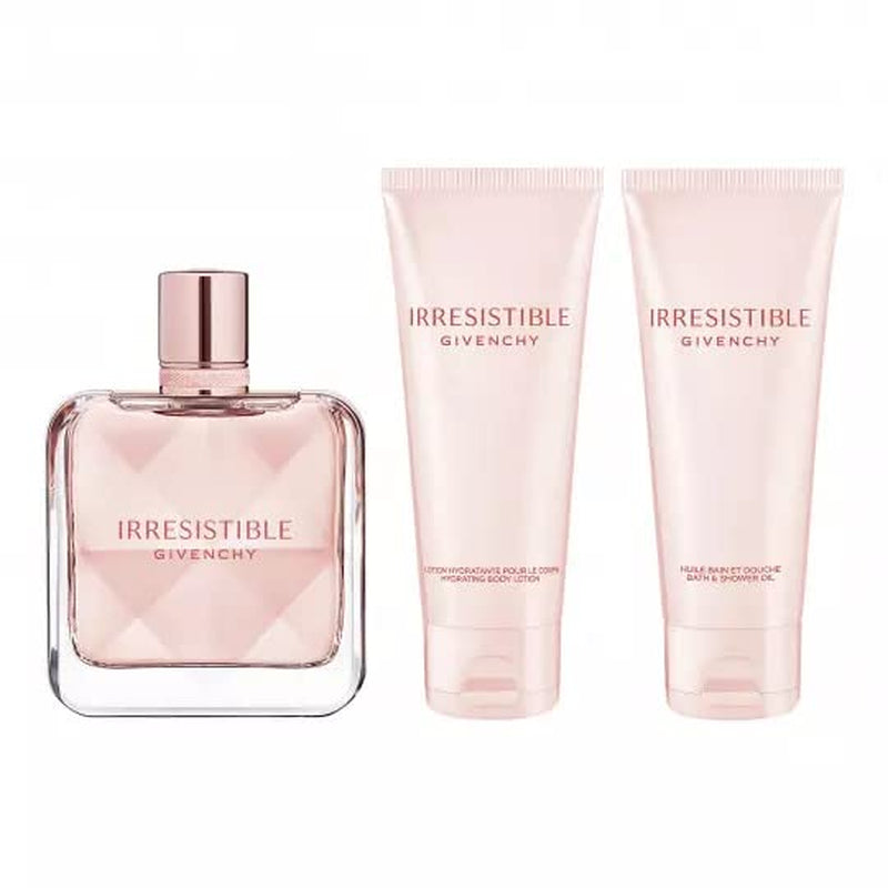 Irresistible 3-Piece Gift Set for Women, (2.7 Oz Eau De Parfum Spray + 2.5 Oz Hydrating Body Lotion + 2.5 Oz Bath & Shower Oil)
