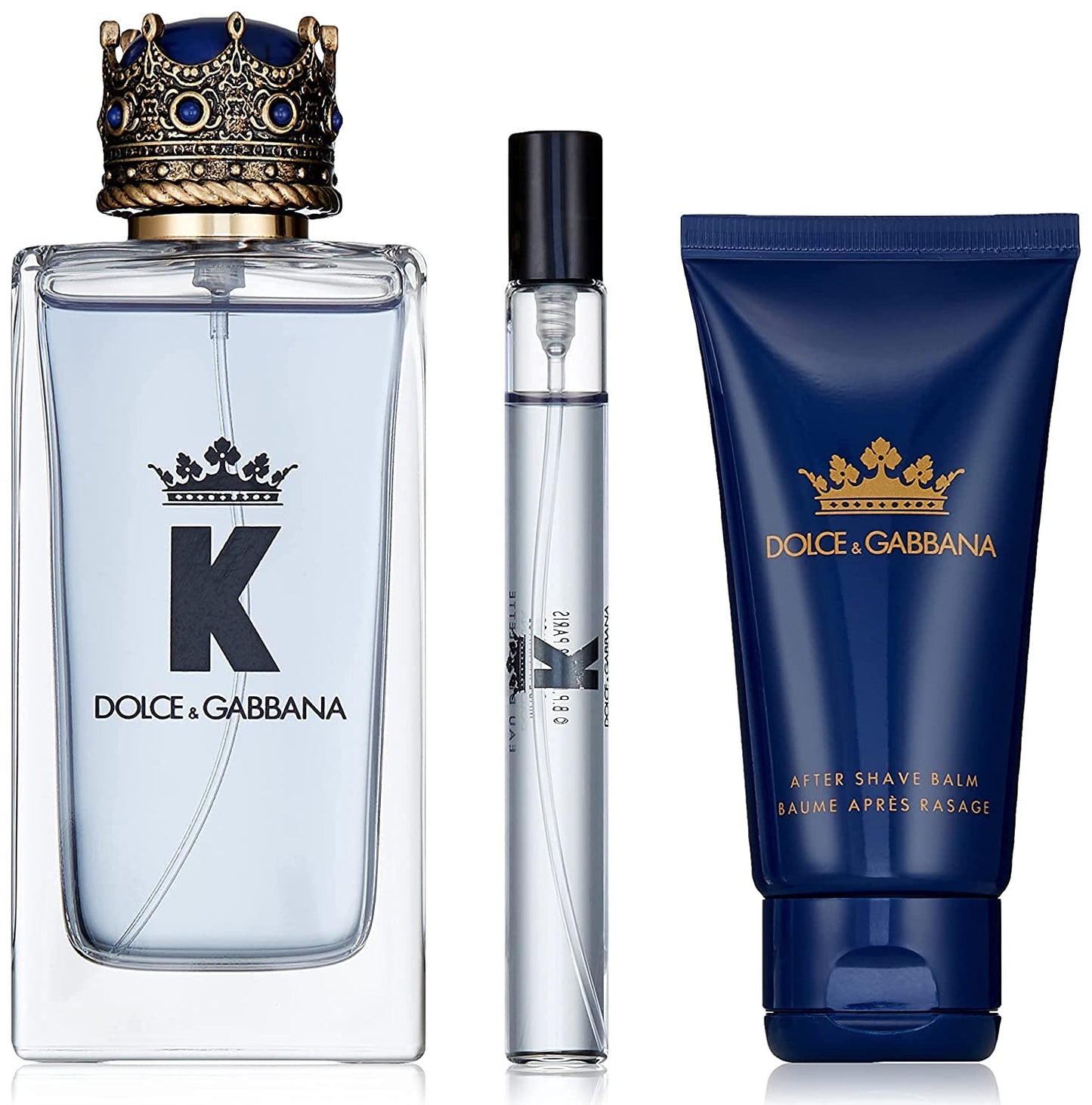 K for Men 3 Piece Set (3.4 Ounce Eau De Toilette Spray, 1.6 Ounce after Shave Balm + 0.33 Ounce Travel Spray)