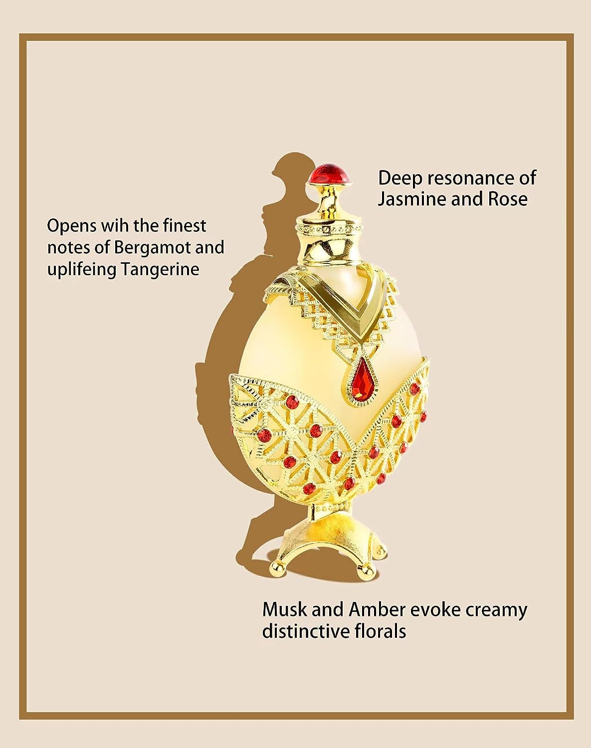 Gold Arabian Concentrated Perfume Oil, Arabic Perfume for Women, Arabian Perfume Oil- Long Lasting a Seductive Perfume Oil (12Ml)