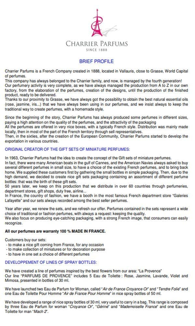 Charrier Parfums - 10 Eaux De Parfum Luxurious Gift Box - 52.7 Ml - Made in Provence, France