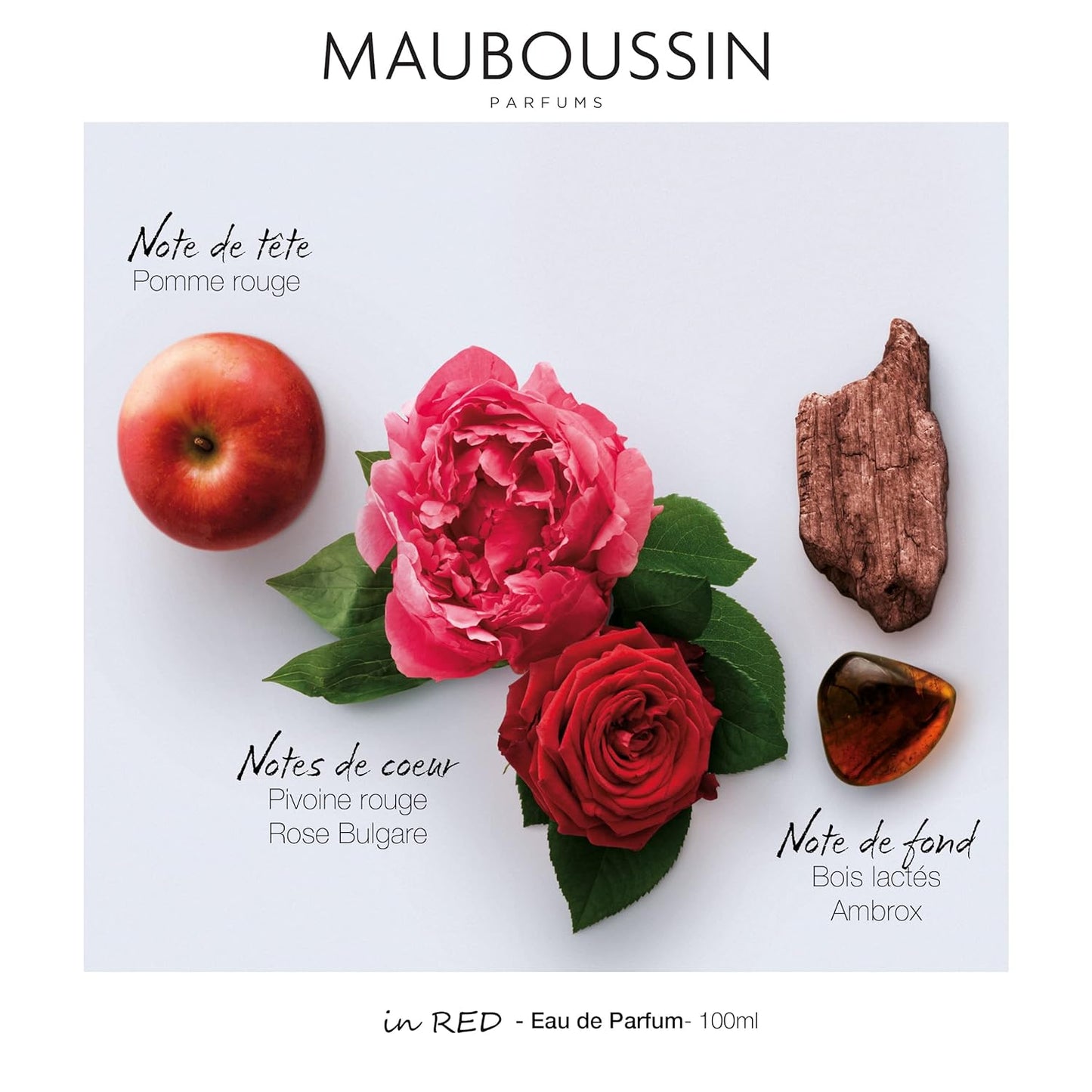 Mauboussin - In Red 100ml (3.3 Fl Oz) - Eau de Parfum for Women - Oriental, Floral & Woody Scents