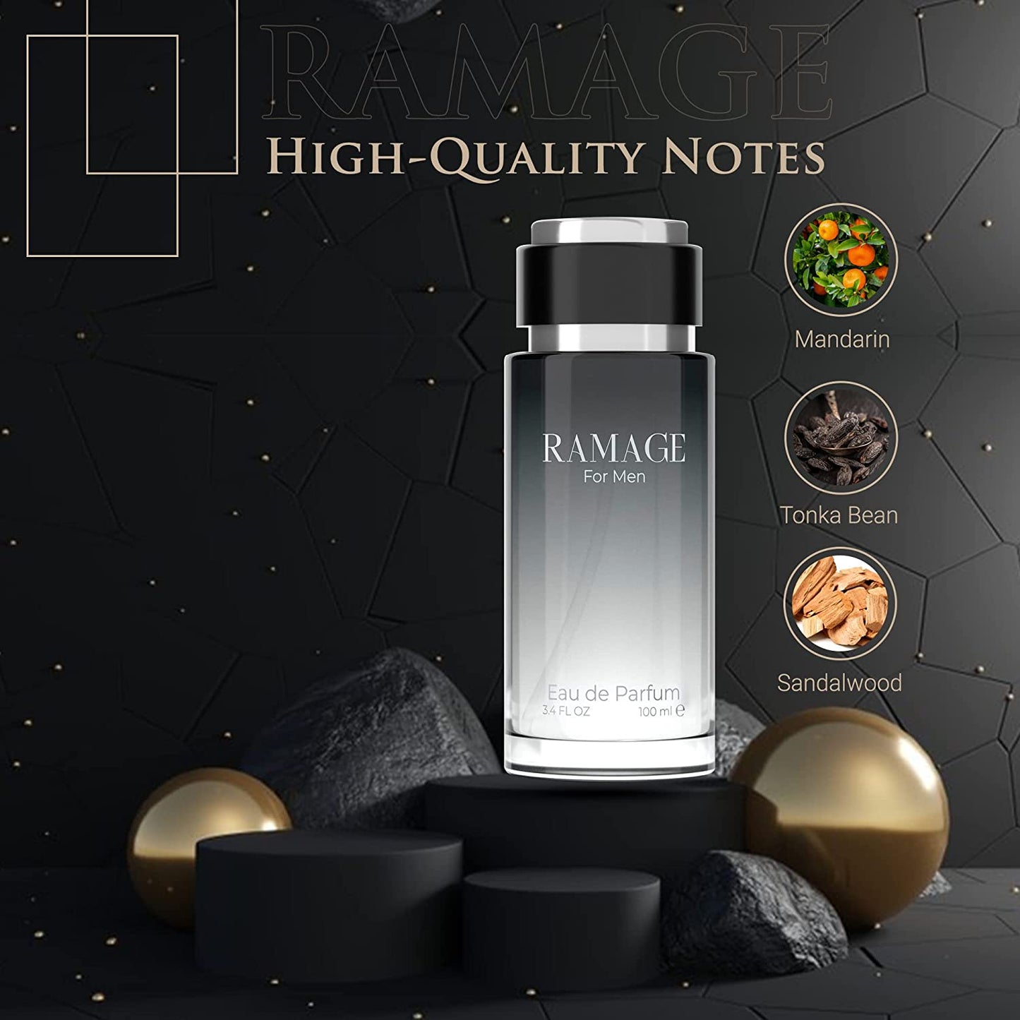Regal Fragrances Mens Cologne Ramage - Inspired by the Scent of Dior's Sauvage - Earthy, Woody Tonka Bean and Sandalwood Scent (100 ML)