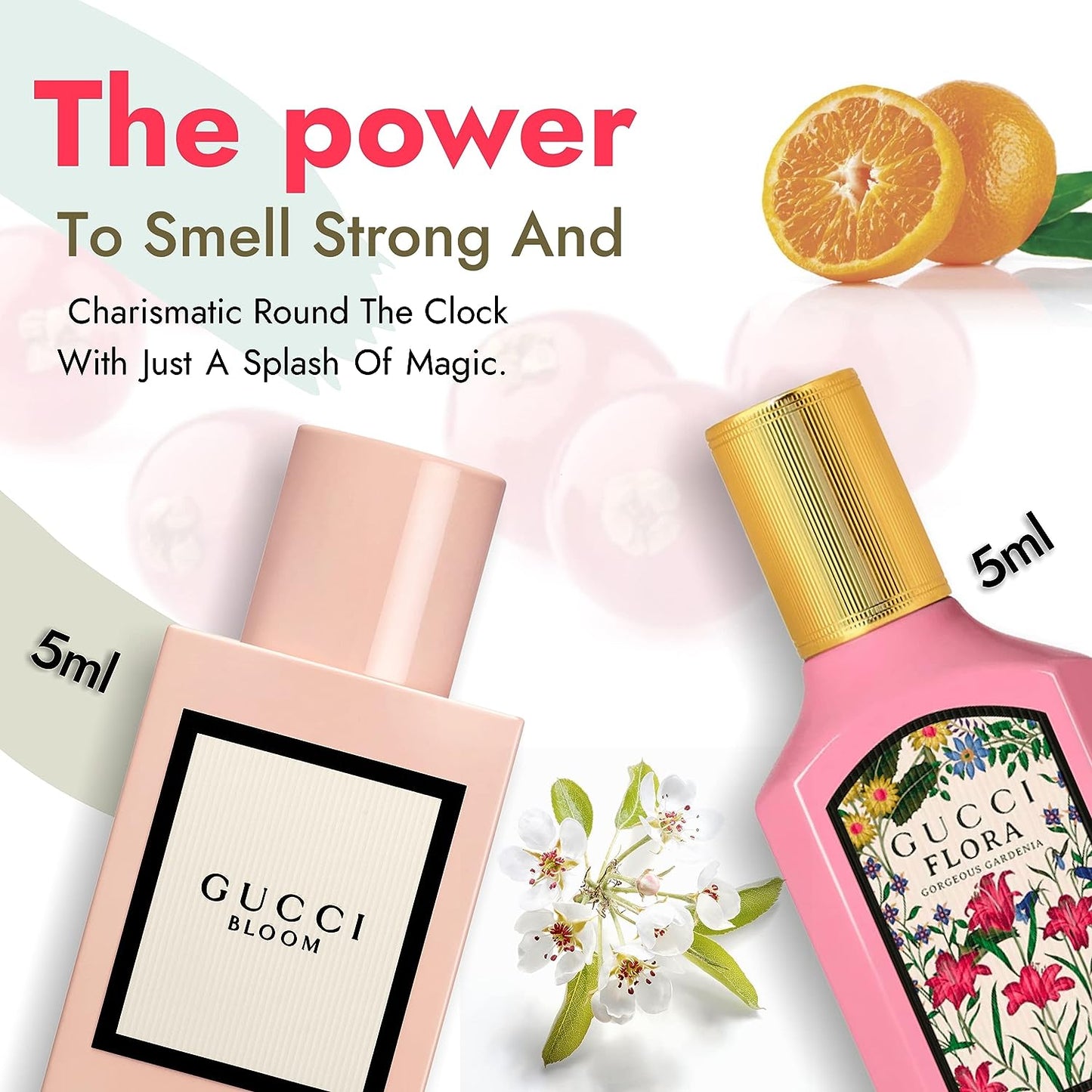 4 Piece Mini Perfumes for Women Fragrance Gift Set -2 Ea Bloom EDP 0.16 Oz Splash 2 Ea, Flora Gorgeous Gardenia EDP 0.16 Oz Splash 2 Ea