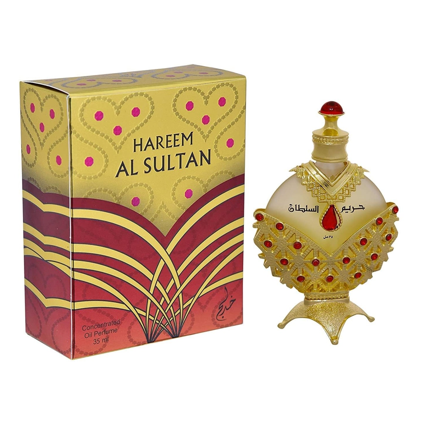 KHADLAJ PERFUMES Hareem Al Sultan Concentrated Perfume Oil Gold for Women, 1.18 Ounce