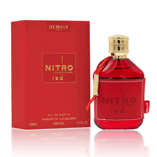 NITRO RED - 3.4oz - Eau De Parfum - Luxury Perfume for Men - Fruit, Woody, Floral & Masculine Fragrance - Long Lasting Cologne Mist & Body Spray - for Him