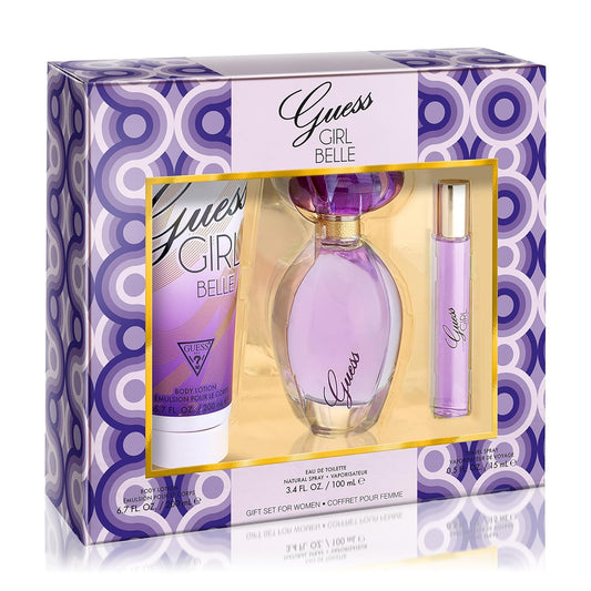 Girl Belle Eau de Toilette 3 Piece Gift Set - Perfume Spray 3.4 Fl. Oz., Travel Spray 0.5 Fl. Oz., & Body Lotion 6.7 Fl. Oz.