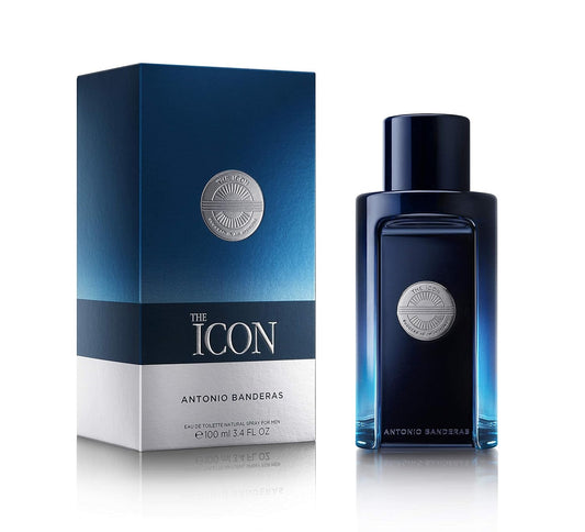 Banderas The Icon Eau De Perfume For Men - Long Lasting - Virile, Elegant, Trendy And Sexy Scent - Wood, Amber, And Sandalwood Notes - Ideal For Special Events - 3.4 Fl Oz