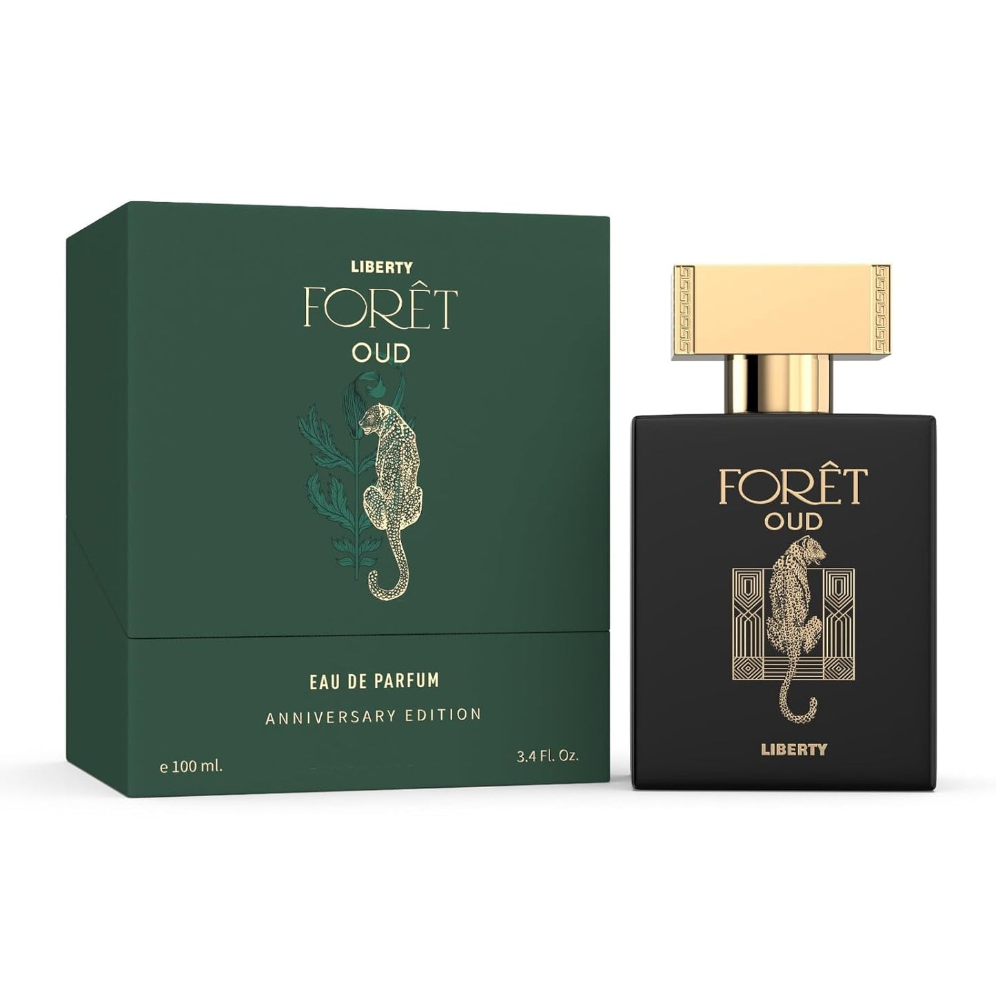 Oud Perfume for Men, 3.4 Oz Foret Premium Oud Perfumes Anniversary Edition Long-Lasting Eau de Parfum, Luxury Woody Fragrance for Men, Perfume Spray