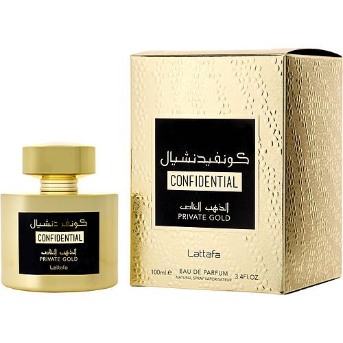 LATTAFA CONFIDENTIAL PRIVATE GOLD by Lattafa EAU DE PARFUM SPRAY 3.4 OZ