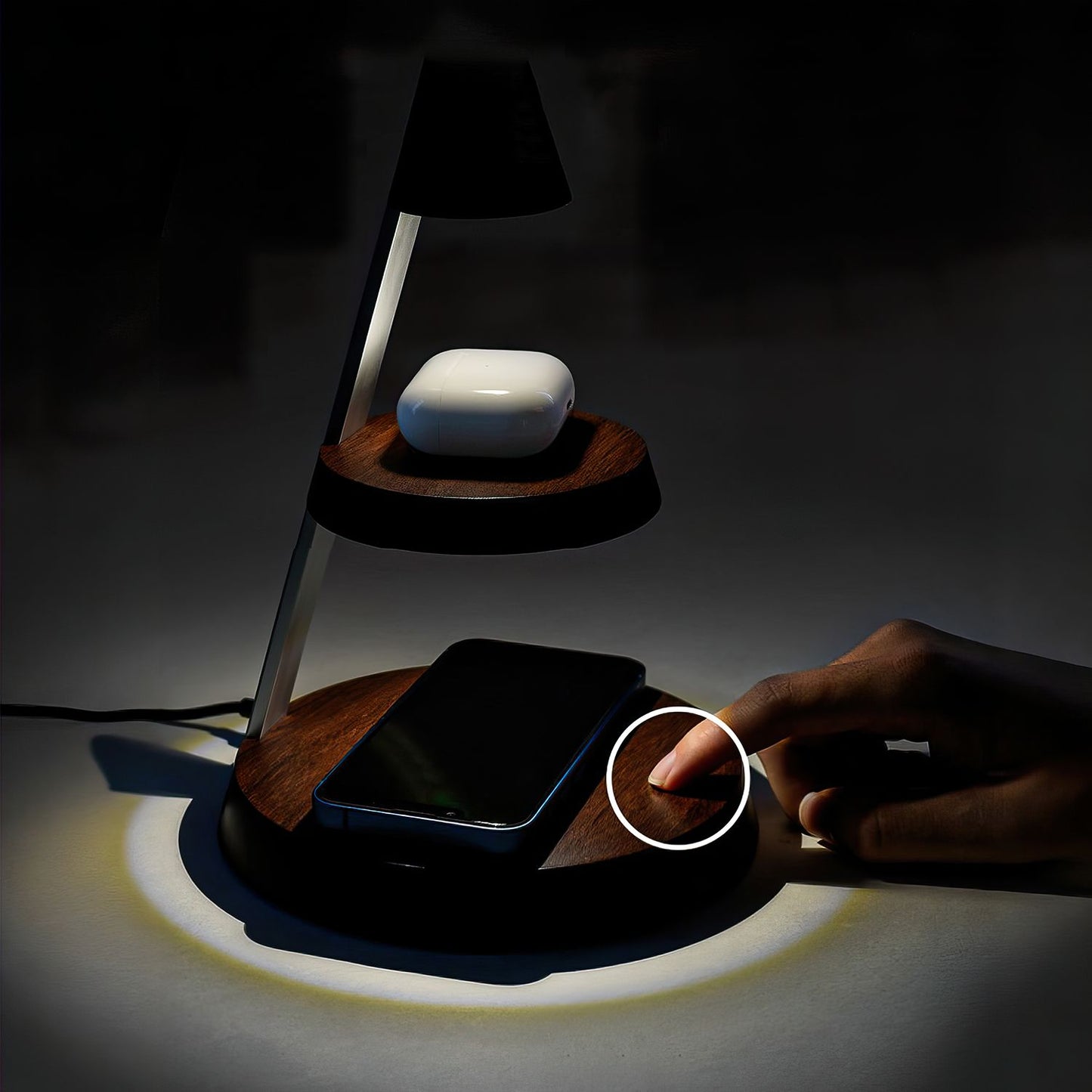 smartphone, earbuds, smartwatch 3-In-One Wireless Charger with Night Light