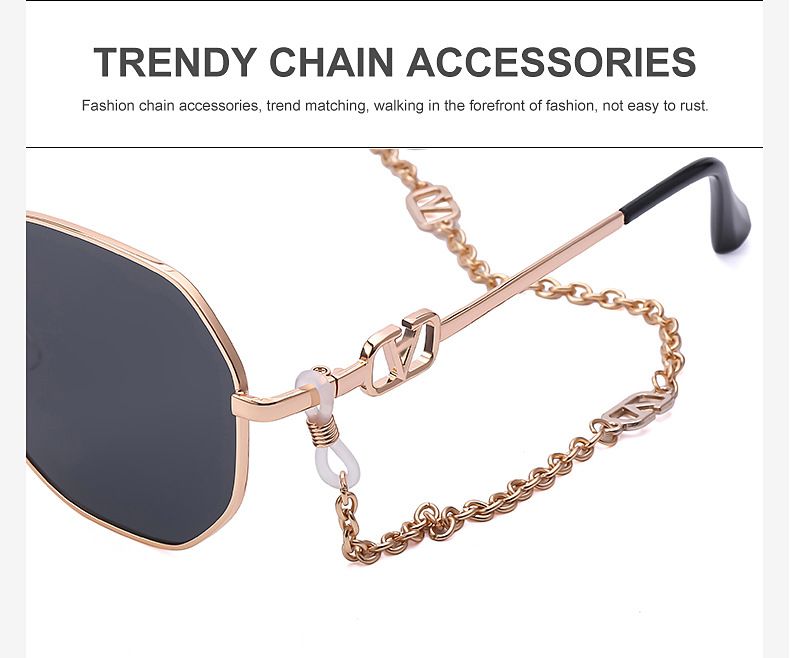 Women's chain sunglasses lanyard irregular sunglasses