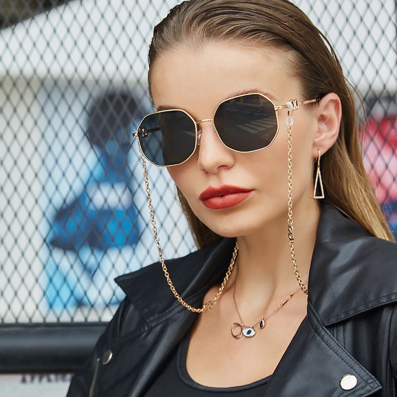 Women's chain sunglasses lanyard irregular sunglasses