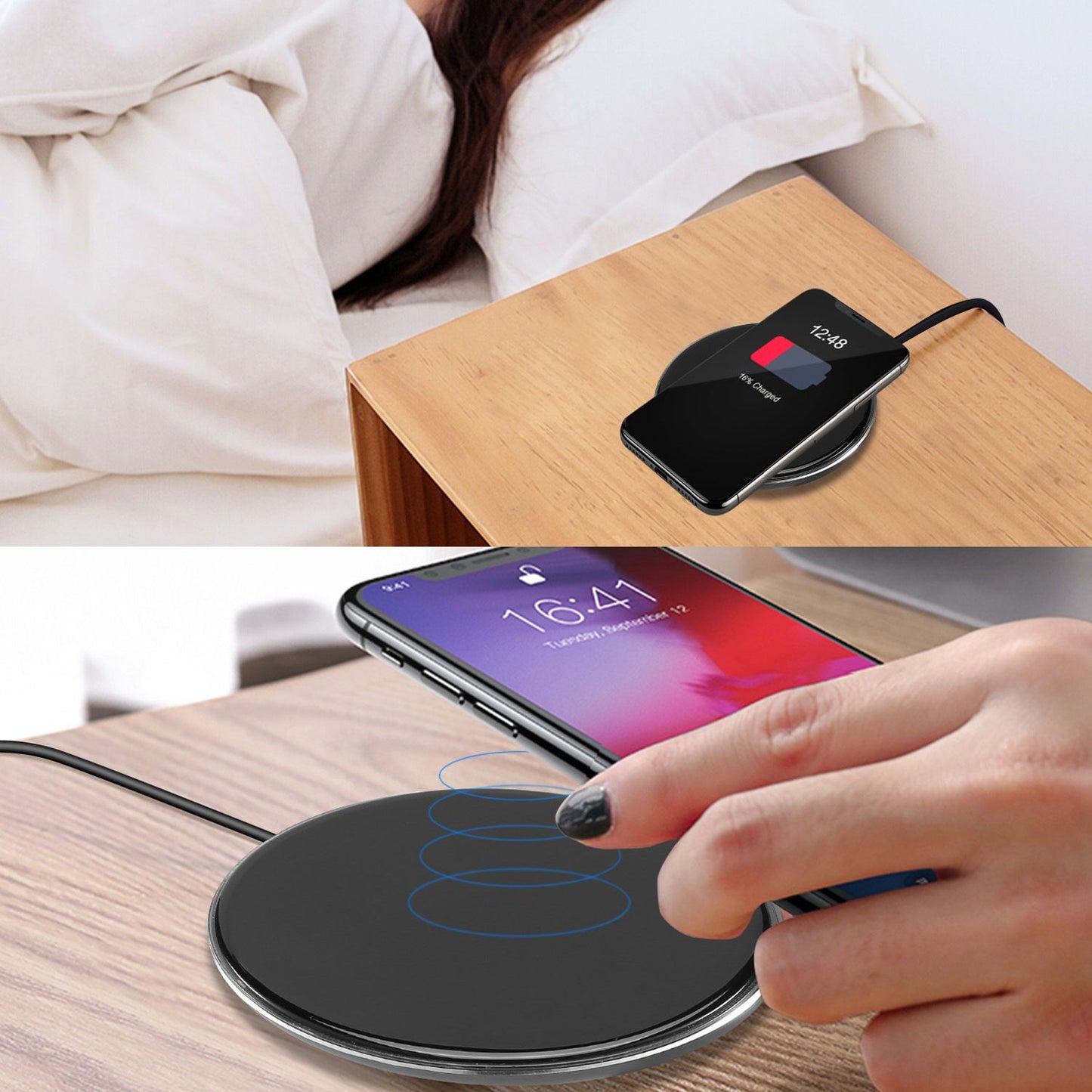 Wireless Charger Qi-Certified Ultra-Slim 5W Charging Pad for iPhone XS MAX/XR/XS/X/ 8/8 Plus