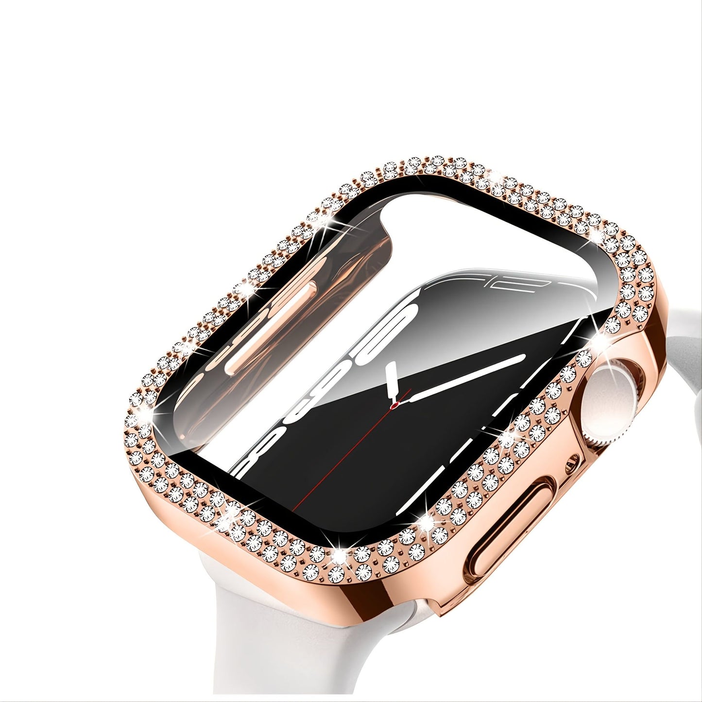 Apple watch Screen Protector; Bling Case For Apple Watch SE Series 8/7/6/5/4 With Hard PC Tempered Glass Rhinestone Protection; Full Face Case Accessories For ; iWatch Girls & Women