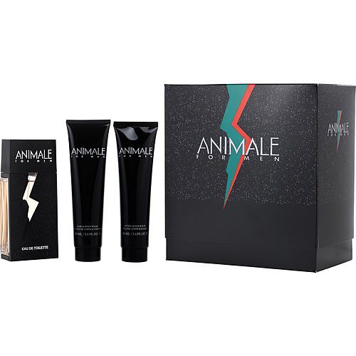 ANIMALE by Animale Parfums EDT SPRAY 3.3 OZ & AFTERSHAVE BALM 3.4 OZ & BODY WASH 3.4 OZ