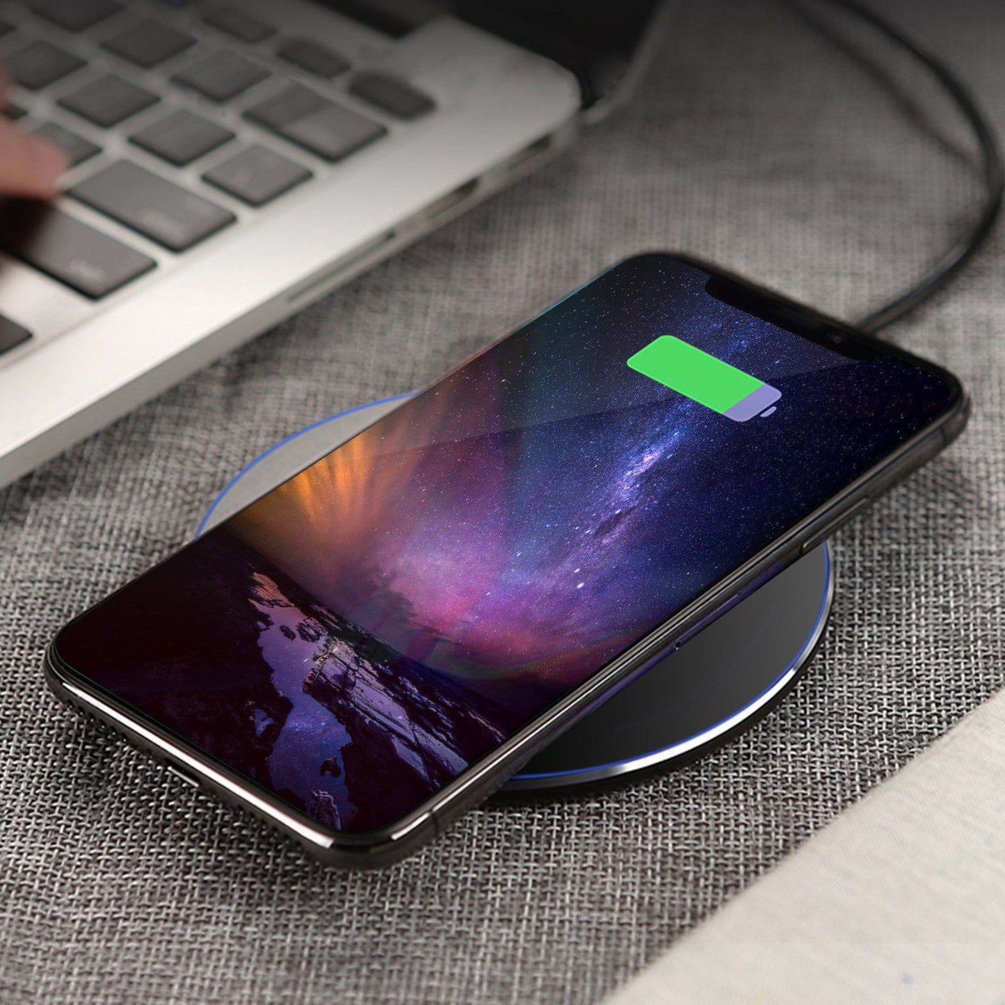 Wireless Charger Qi-Certified Ultra-Slim 5W Charging Pad for iPhone XS MAX/XR/XS/X/ 8/8 Plus