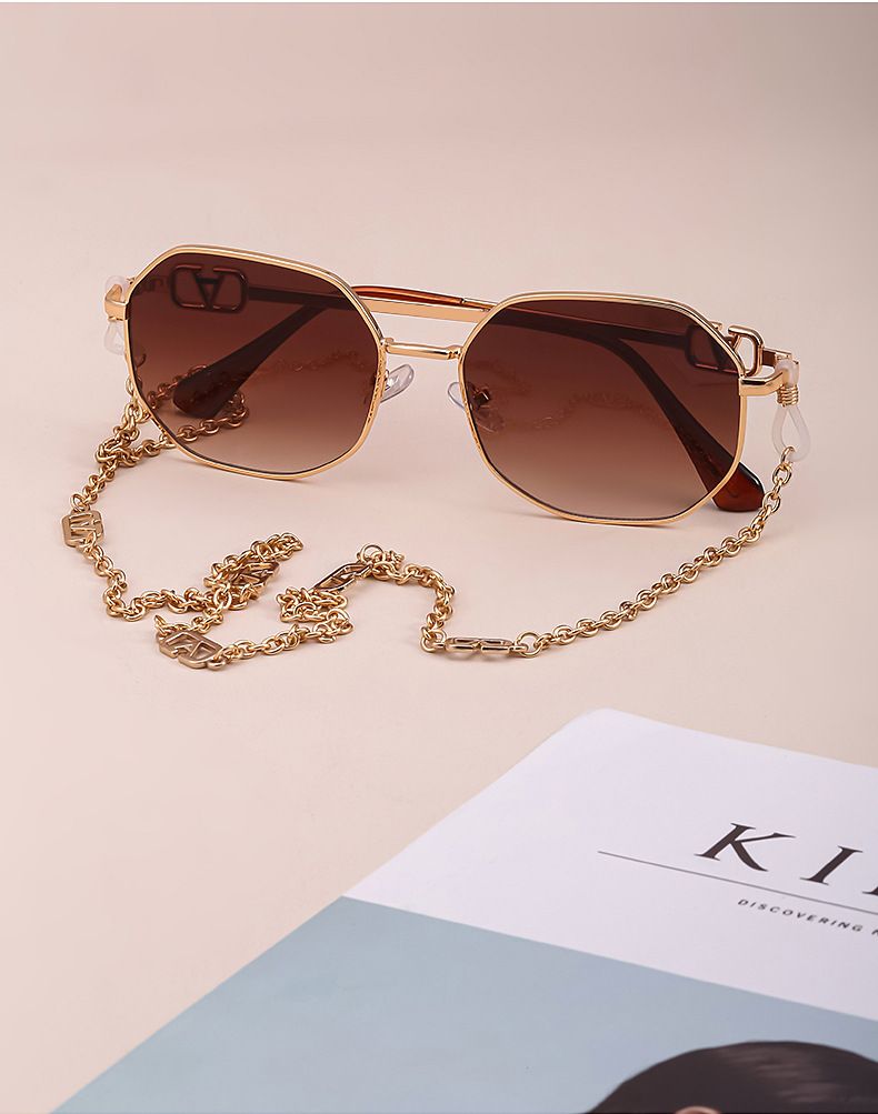 Women's chain sunglasses lanyard irregular sunglasses