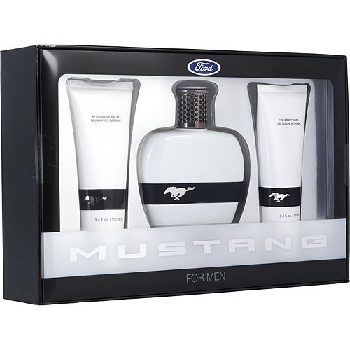 FORD MUSTANG WHITE by Estee Lauder EDT SPRAY 3.4 OZ & HAIR AND BODY WASH 3.4 OZ & AFTERSHAVE BALM 3.4 OZ