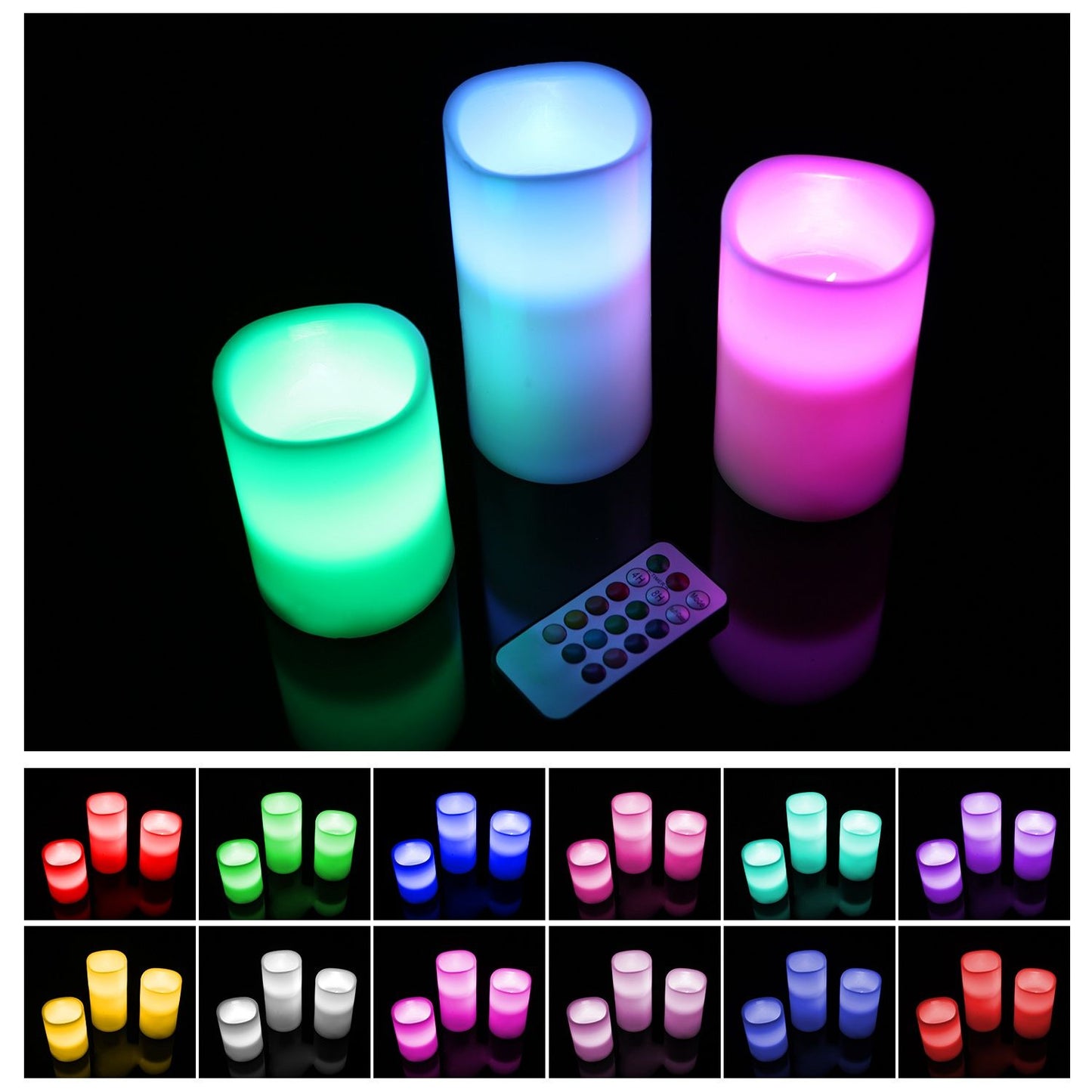 3Pcs Flameless Candles Votive Candles Wireless Battery Operated LED Flickering Candles w/ Remote Control Timer