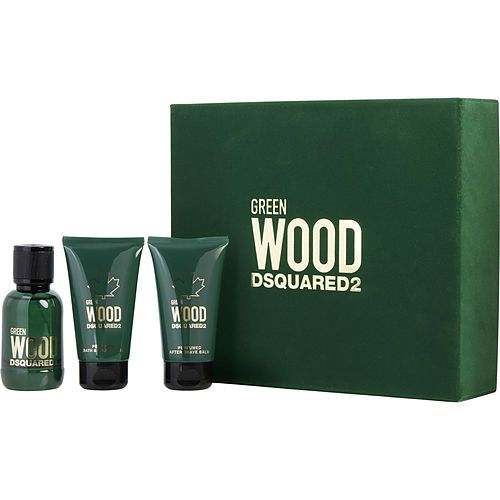 DSQUARED2 WOOD GREEN by Dsquared2 EDT SPRAY 1.7 OZ & AFTERSHAVE BALM 1.7 OZ & SHOWER GEL 1.7 OZ