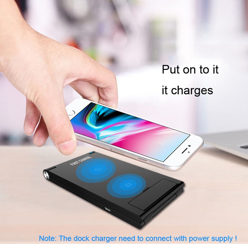 10W Qi Wireless Charger For iPhone XS Max XR 8 Plus Samsung Galaxy S10+ S10e Note8 9 S9 S8 S7 S6 Edge Fast Charging Dock Station