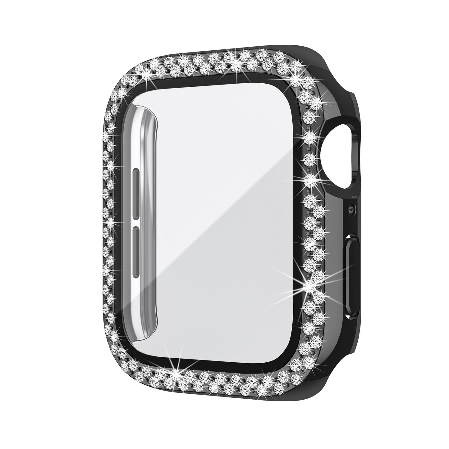 Apple watch Screen Protector; Bling Case For Apple Watch SE Series 8/7/6/5/4 With Hard PC Tempered Glass Rhinestone Protection; Full Face Case Accessories For ; iWatch Girls & Women