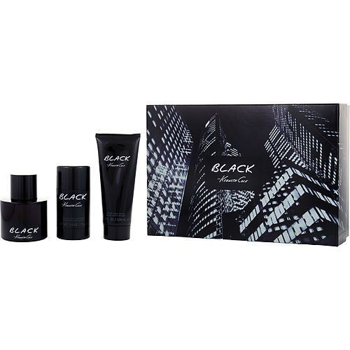 KENNETH COLE BLACK by Kenneth Cole EDT SPRAY 3.4 OZ & AFTERSHAVE BALM 3.4 OZ & DEODORANT STICK ALCOHOL FREE 2.6 OZ