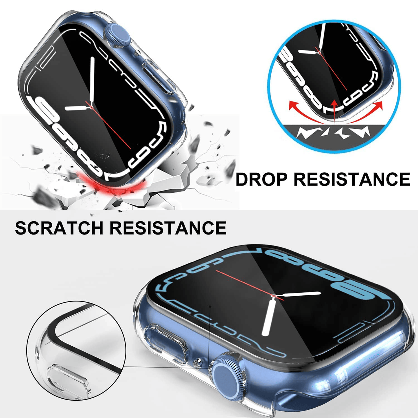 Tempered Glass All-Around Screen Protector For Apple Watch Series 38/40/41/42/44M/45MM