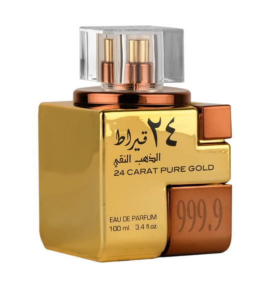 Lattafa 24 Carat Pure Gold Eau De Parfum Spray for Unisex 3.4 Ounce