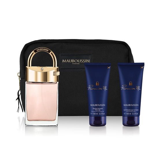 Mauboussin - Prestige 2022 Promise Me Set: Eau de Parfum 90 ml, Precious Shower 100 ml, Scented Milk 100 ml & Toiletry Bag