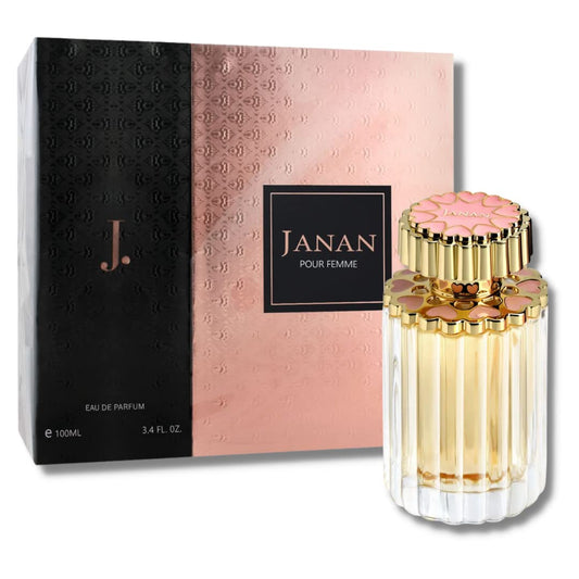 Janan Pour Femme EDP - 100ML (3.4Oz) | Pepper, Rose, Jasmine, Blackcurrant, Patchouli & Sandalwood.