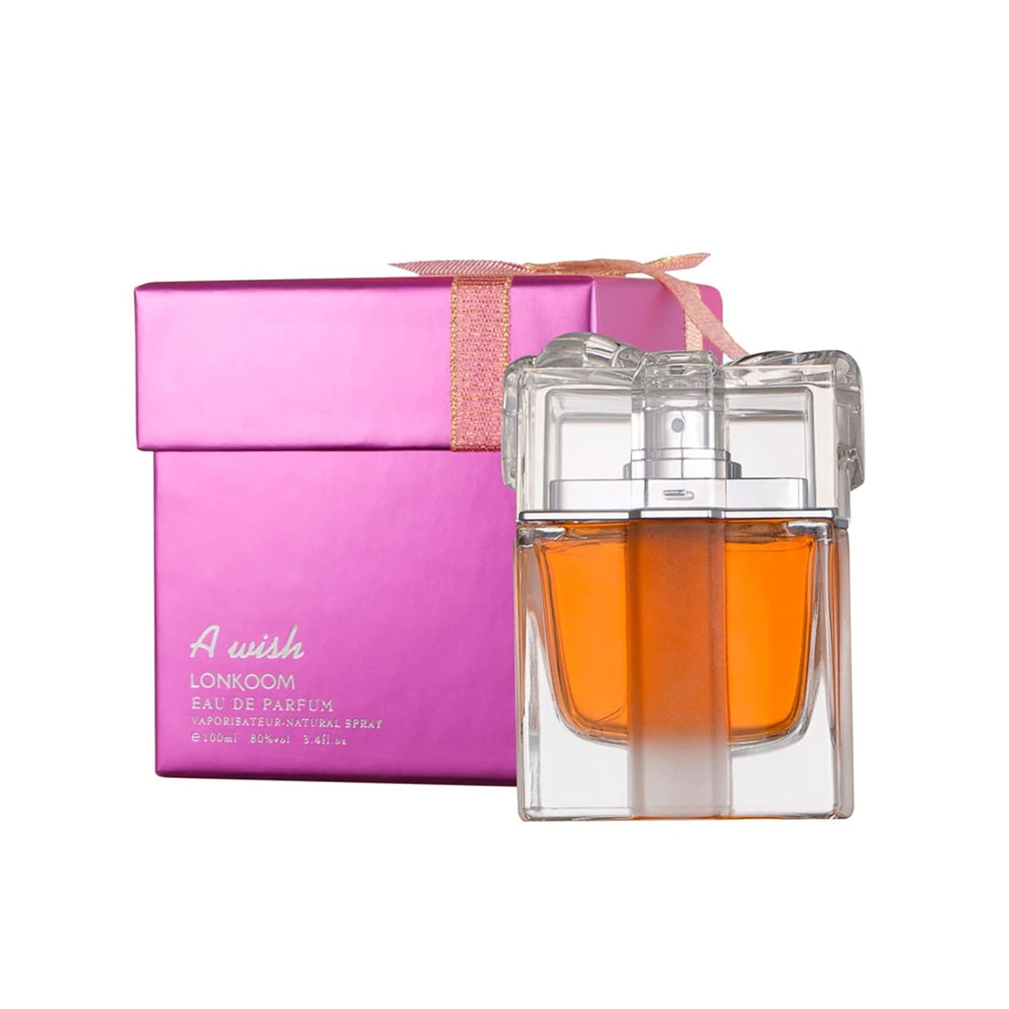 Lonkoom A Wish - Pink - Fragrance for Women - Floral and Fruity Scent - Perfume Notes of Kiwi, Lychee, Quince, Cupcake, Jasmine, Musk, Orris Root - Long Wearing Aromatic Projection - 3.4 oz EDP Spray