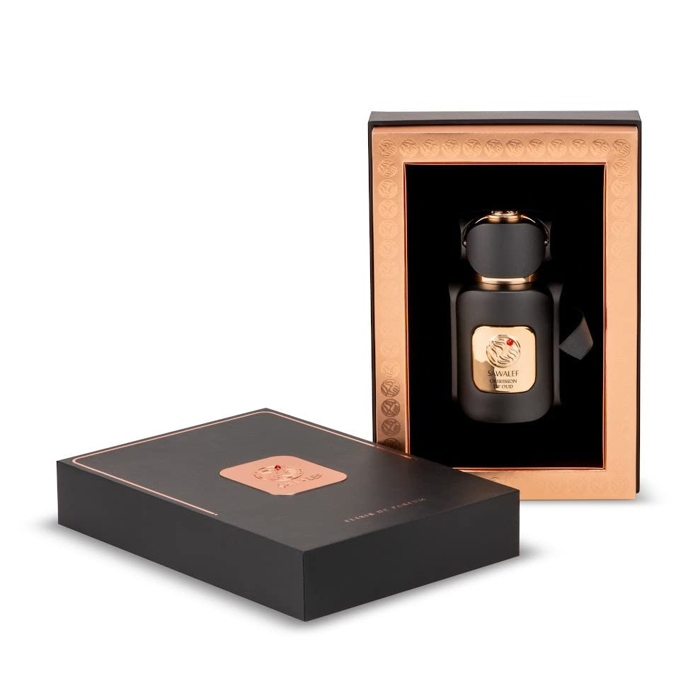 Obsession of Oud - Sawalef by Swiss Arabian - Rich, Seductive Elixir De Parfum Fragrance for Oud Perfume Lovers - Notes of Fig, Tobacco, Honey, Turkish Rose - Intense, Long-Lasting Scent - 2.7 oz