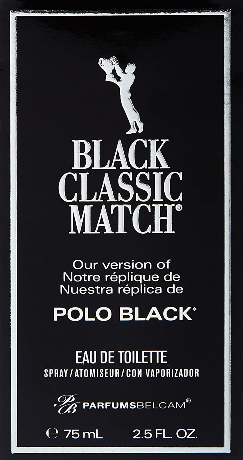 PB ParfumsBelcam Black Classic Match our Version of Polo Black EDT, 2.5 Fl Oz, Woody