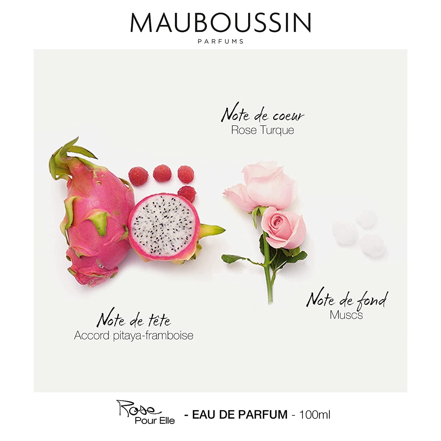 Mauboussin - Rose Pour Elle 100ml (3.3 Fl Oz) - Eau de Parfum for Women - Floral, Fruity & Fresh Scents