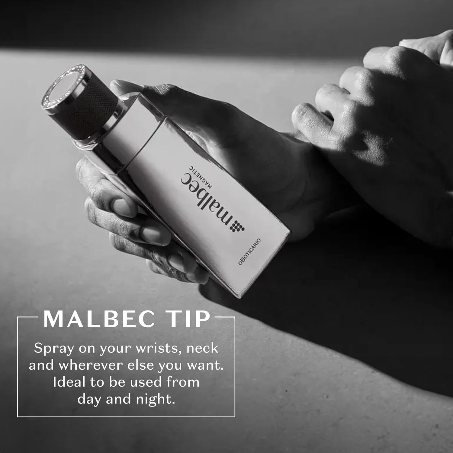 Malbec Cologne For Men - Magnetic Eau de Toilette By O Boticario, Long-Lasting Men's Fragrances - Made with French Oak Barrel-Aged Red Wine Alcohol - Woody Fruity Wine Perfume Scent - 3.3 fl oz Spray
