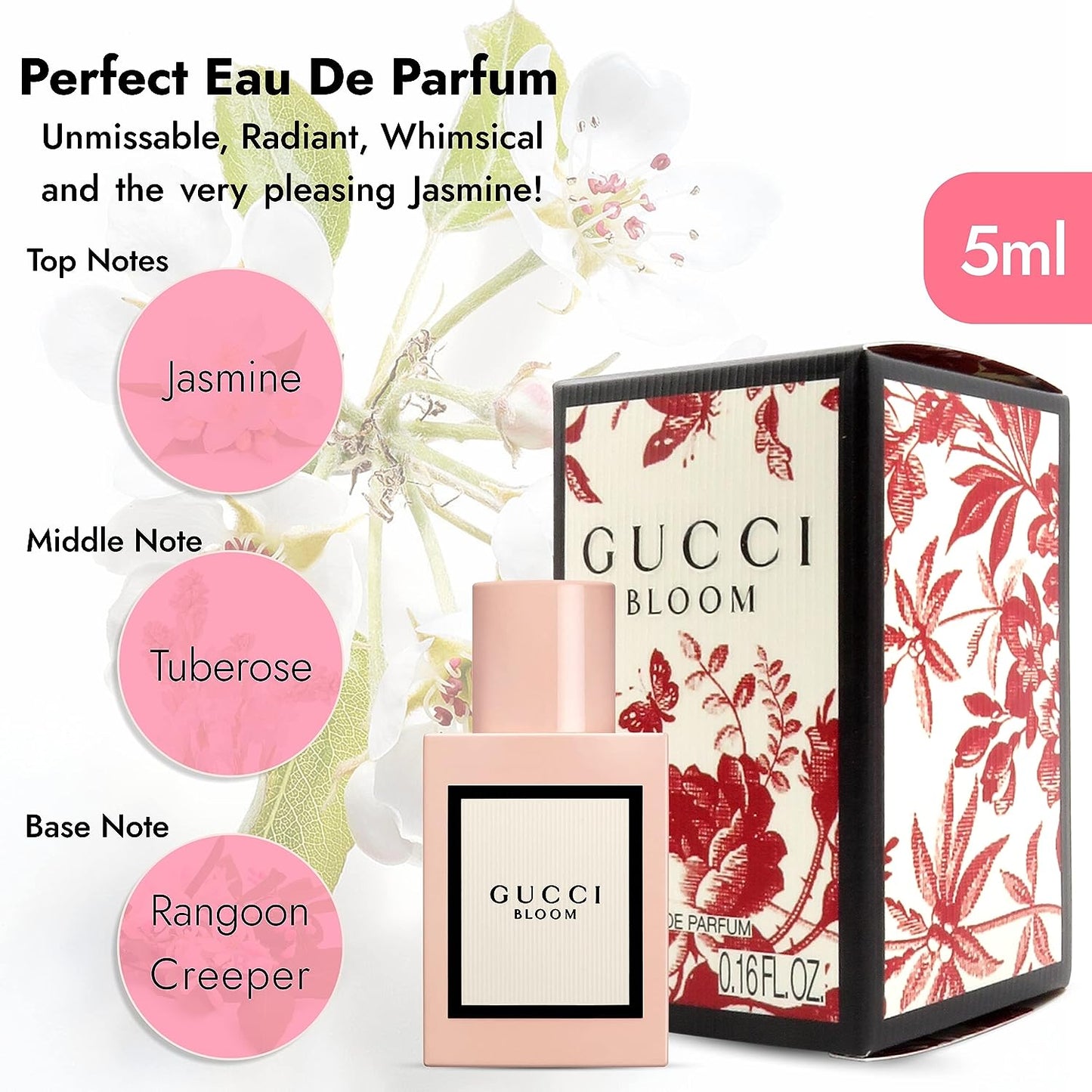 4 Piece Mini Perfumes for Women Fragrance Gift Set -2 Ea Bloom EDP 0.16 Oz Splash 2 Ea, Flora Gorgeous Gardenia EDP 0.16 Oz Splash 2 Ea