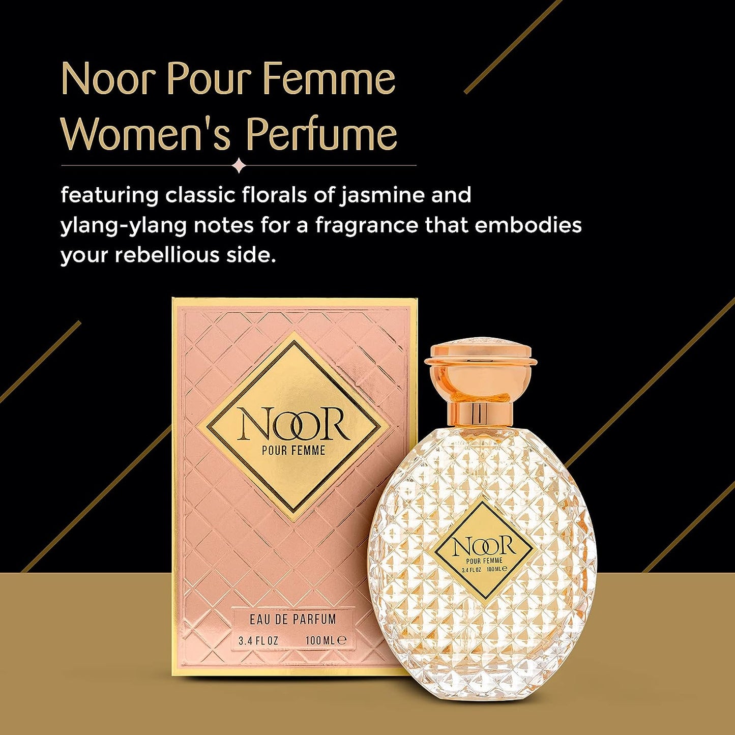 Regal Fragrances Noor Womens Perfume - Inspired by the Scent of Chanel's Gabrielle Women Perfume - Jasmine & Orange Blossom Floral Scents 3.4oz (100ml)