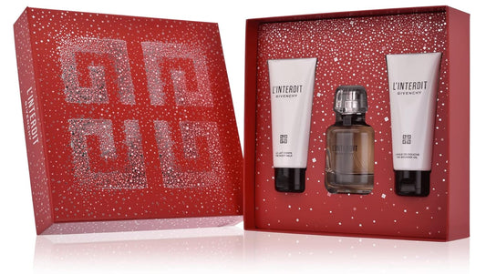 Givenchy L'INTERDIT 3- Piece Gift Set for Women (2.7 Oz Eau De Parfum Spray + 2.5 Oz Body Lotion + 2.5 Oz Shower Oil)