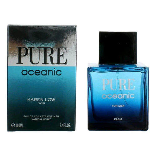 Karen Low Pure Oceanic Paris Eau De Toilette For Men Natural Spray 3.4 oz