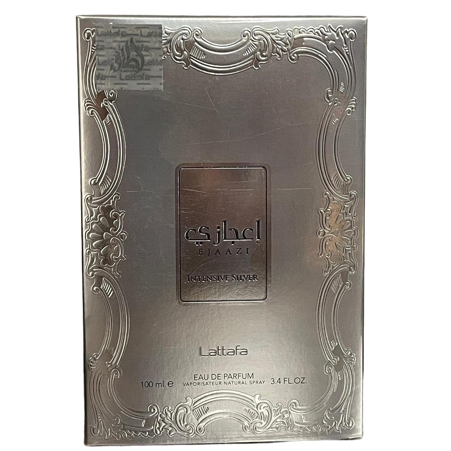 Lattafa Ejaazi Intensive Silver for Unisex Eau de Parfum Spray, 3.4 Ounce