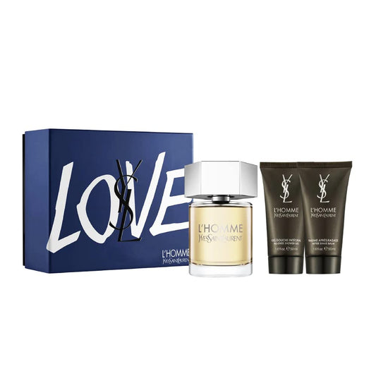 L'Homme Men'S 3-Piece Gift Set 3.3 Oz. EDT Spray+ 1.6 Oz. after Shave Balm + 1.6 Oz. Shower Gel