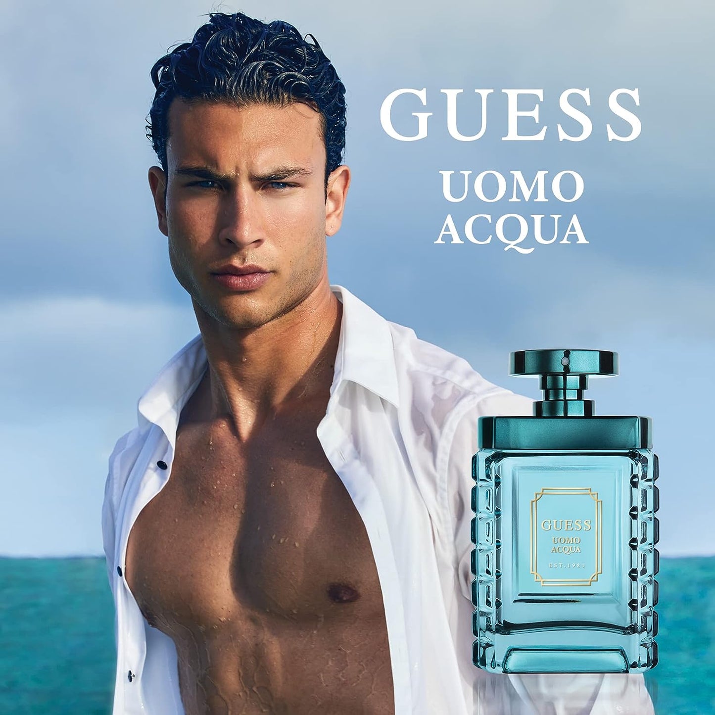 GUESS NEW for 2023 Uomo Acqua Eau De Toilette Cologne Spray for Men, 3.4 Fl. Oz.