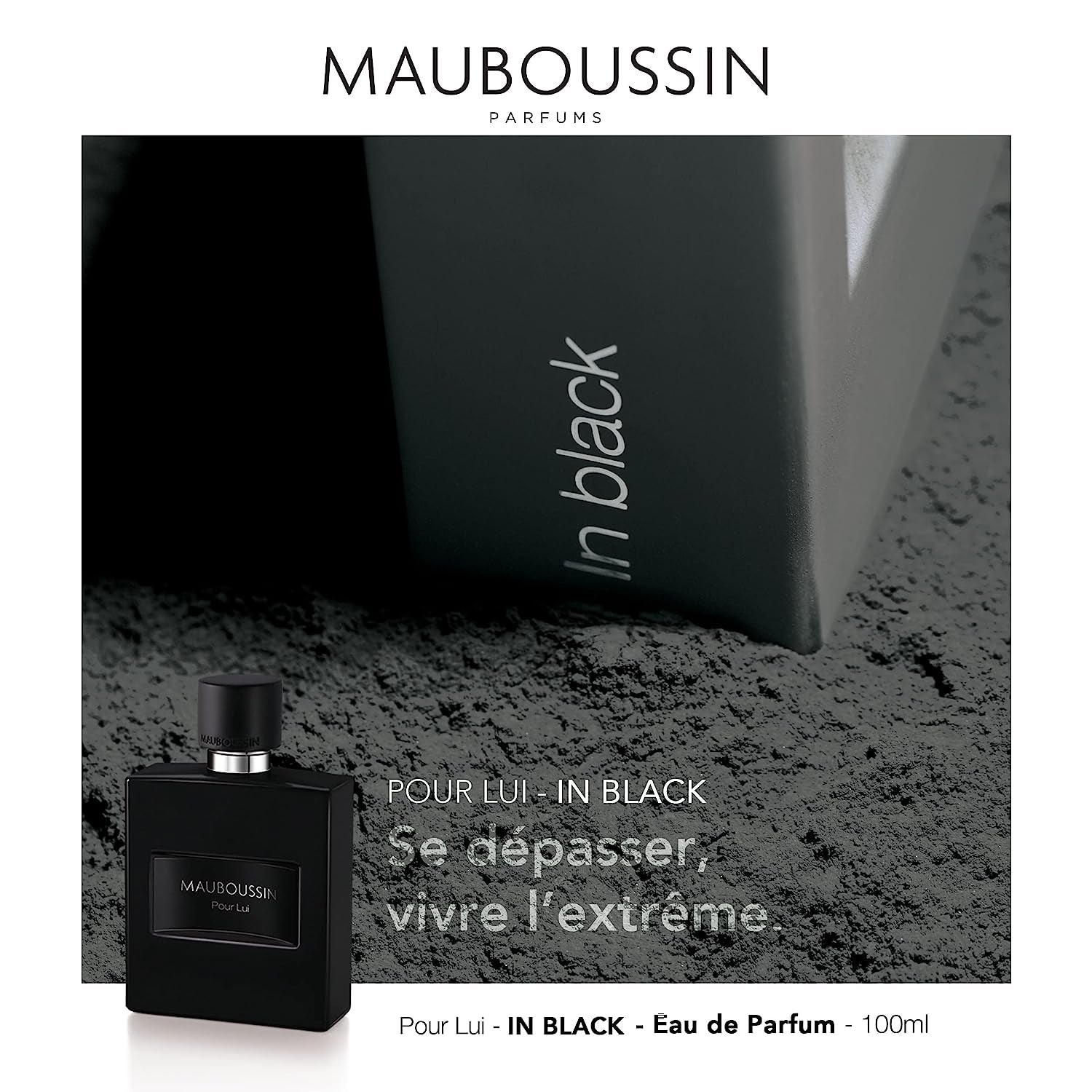 Mauboussin - Pour Lui In Black 100ml (3.3 Fl Oz) - Eau de Parfum for Men - Woody & Oriental Scents