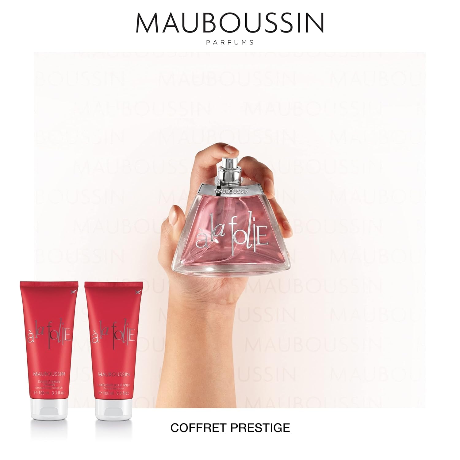 Mauboussin - Prestige 2022 A La Folie Set: Eau de Parfum 100 ml, Precious Shower 100 ml, Scented Milk 100 ml & Toiletry Bag