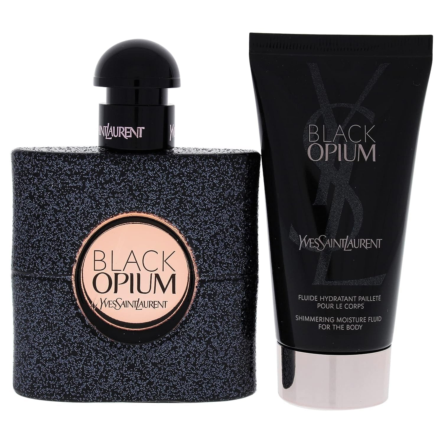 Black Opium by  Eau De Parfum Spray 50Ml & Shimmering Moisturising Fluid 50Ml